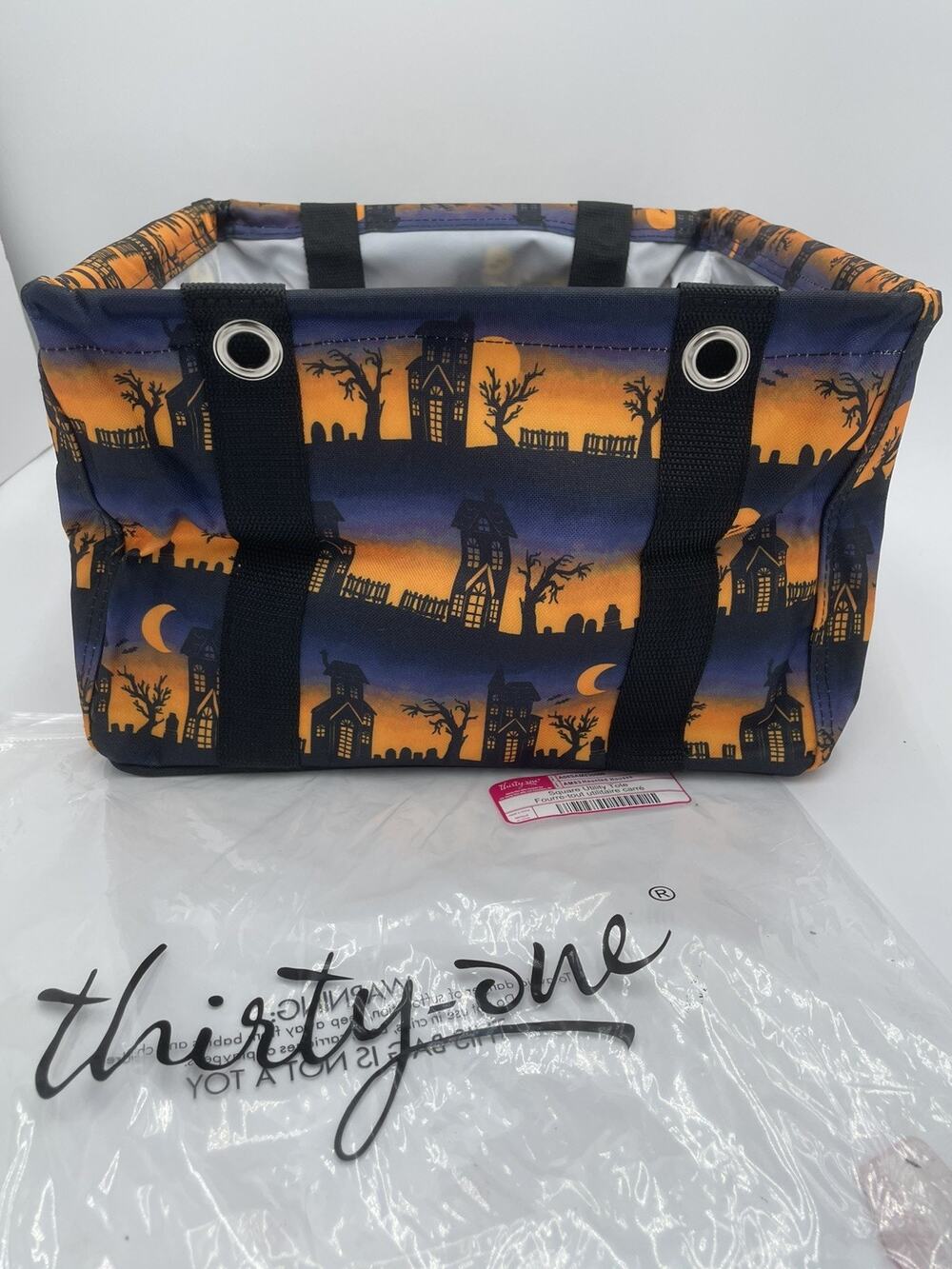 Thirty-One Square Utility Tote Halloween Haunted House Storage Party